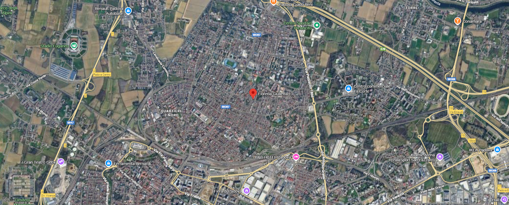 Mappa Via Tiziano Vecellio, Padova